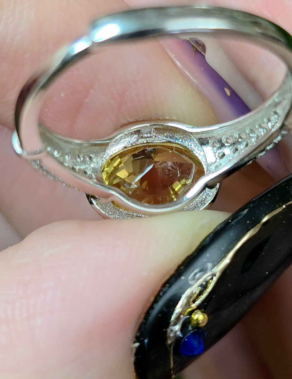 Citrine Evil Eye Ring