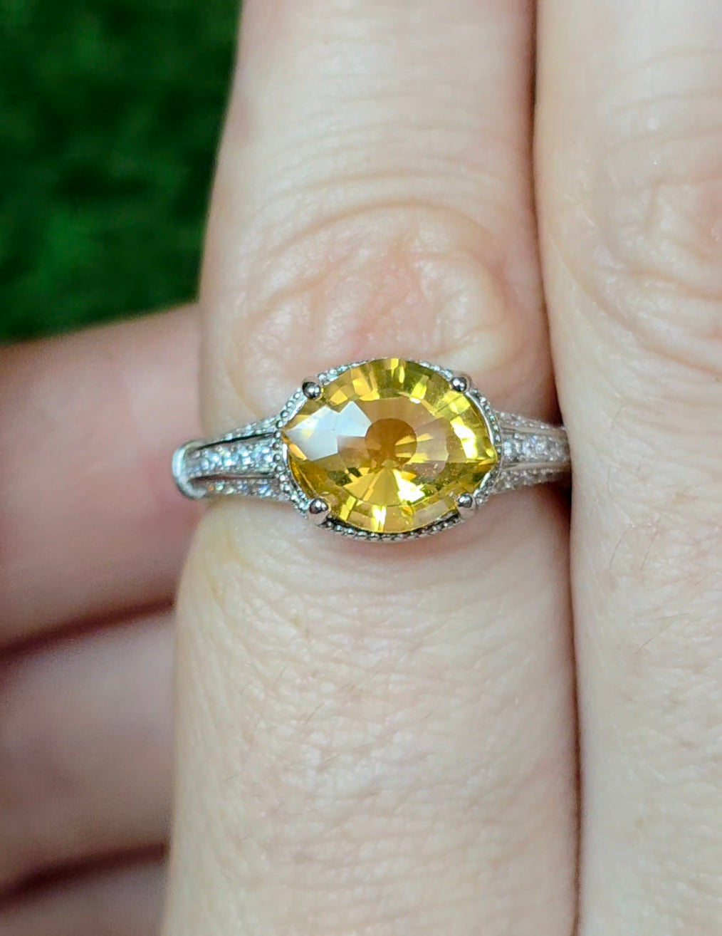 Citrine Evil Eye Ring