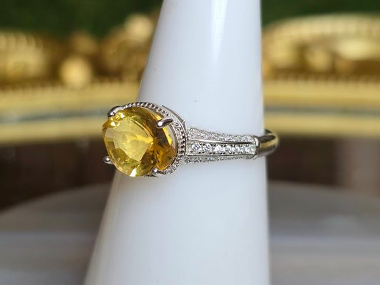Citrine Evil Eye Ring