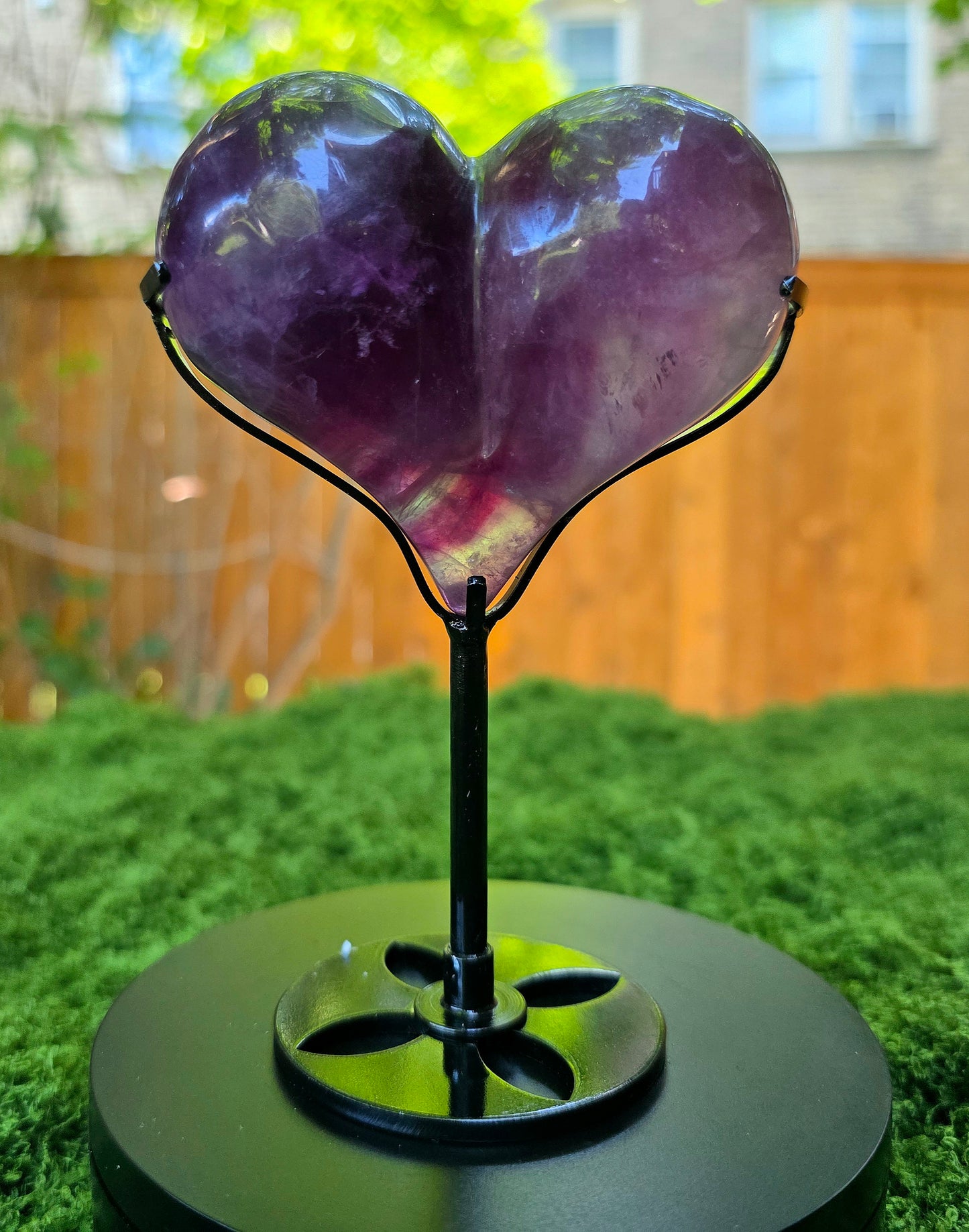 Purple Fluorite Puffy Heart