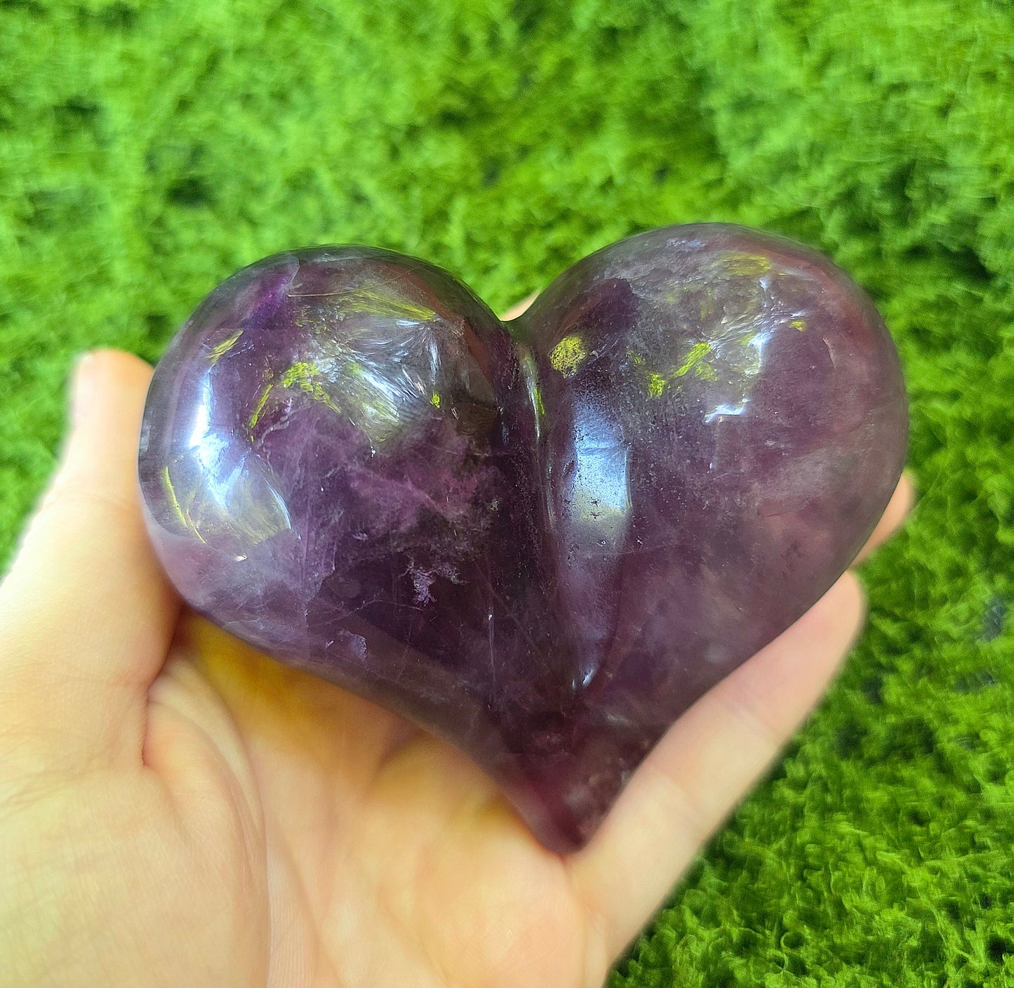 Purple Fluorite Puffy Heart