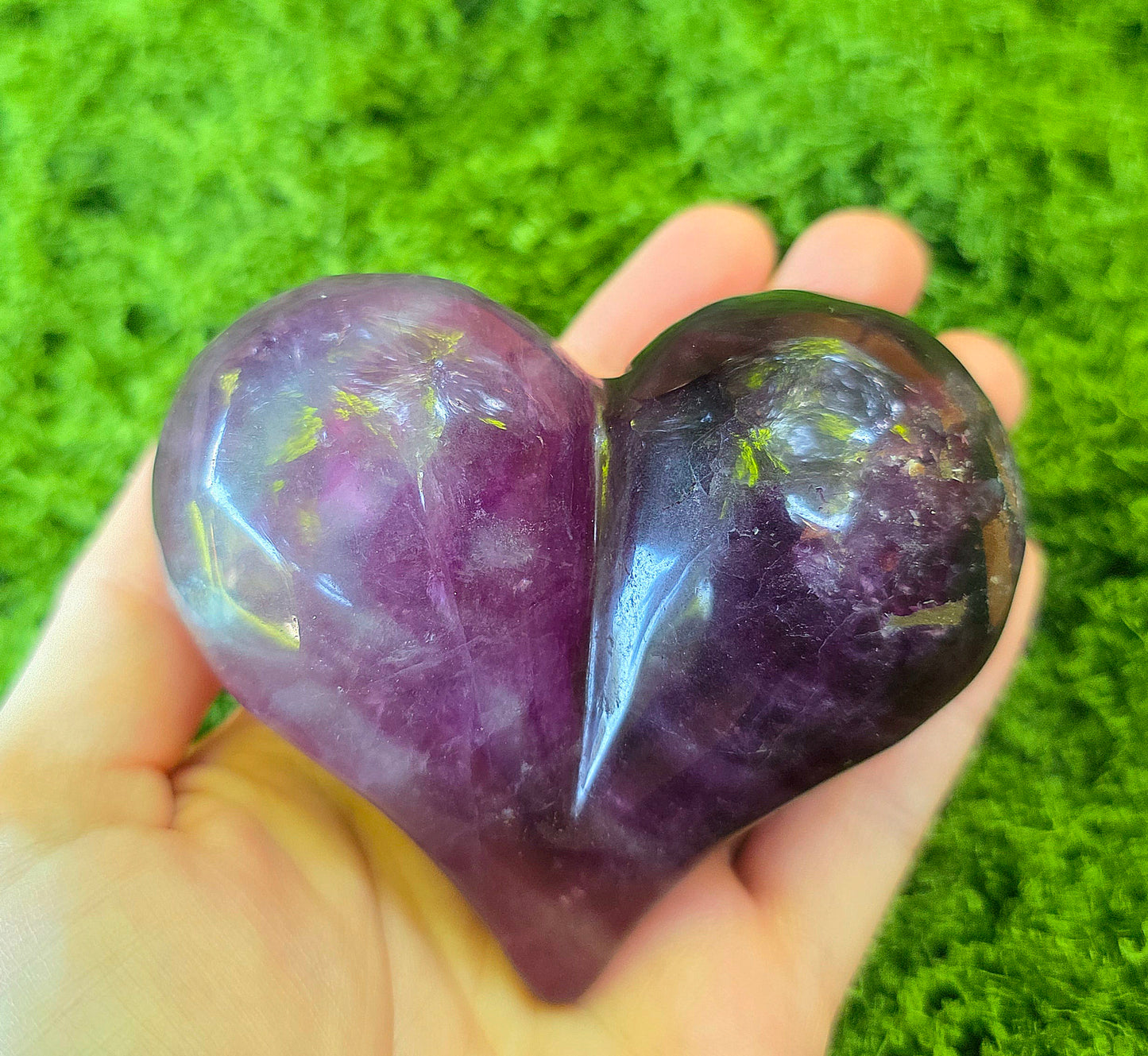 Purple Fluorite Puffy Heart