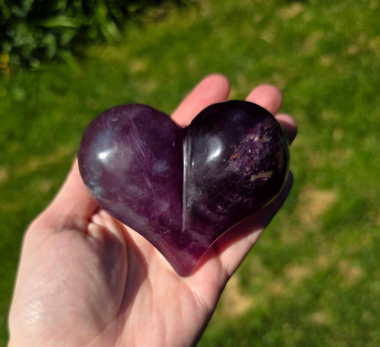 Purple Fluorite Puffy Heart
