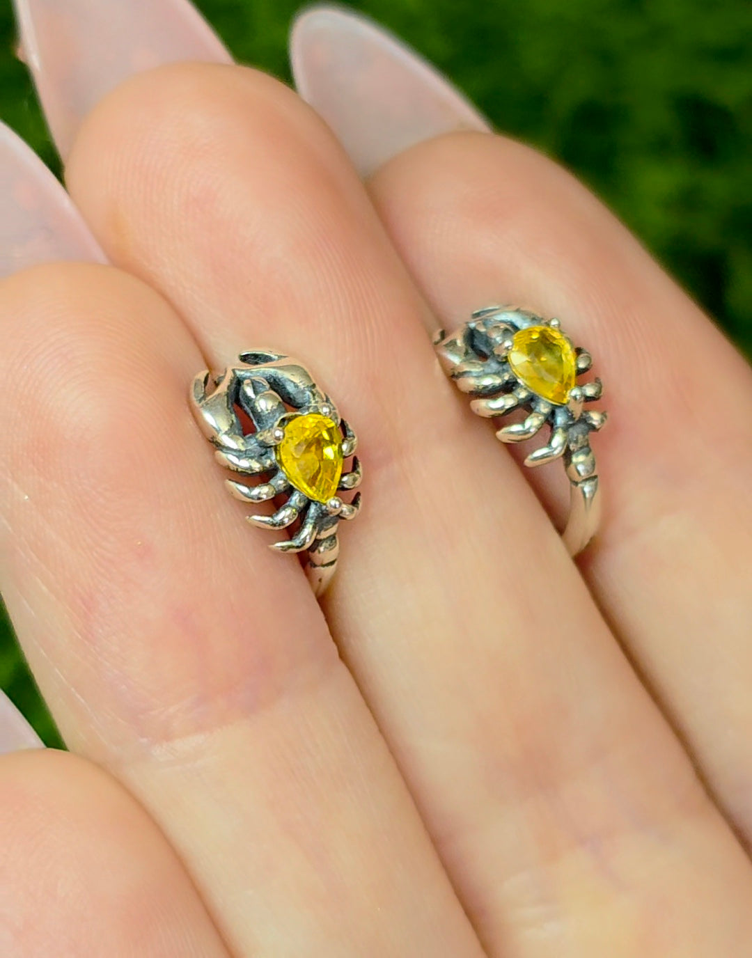 Yellow Sapphire Scorpion Hoop Earrings