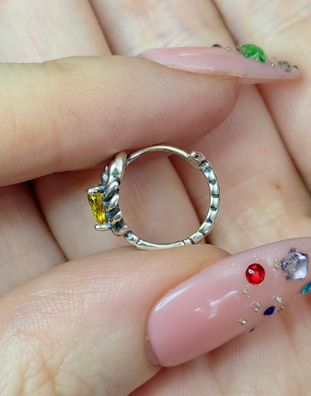 Yellow Sapphire Scorpion Hoop Earrings