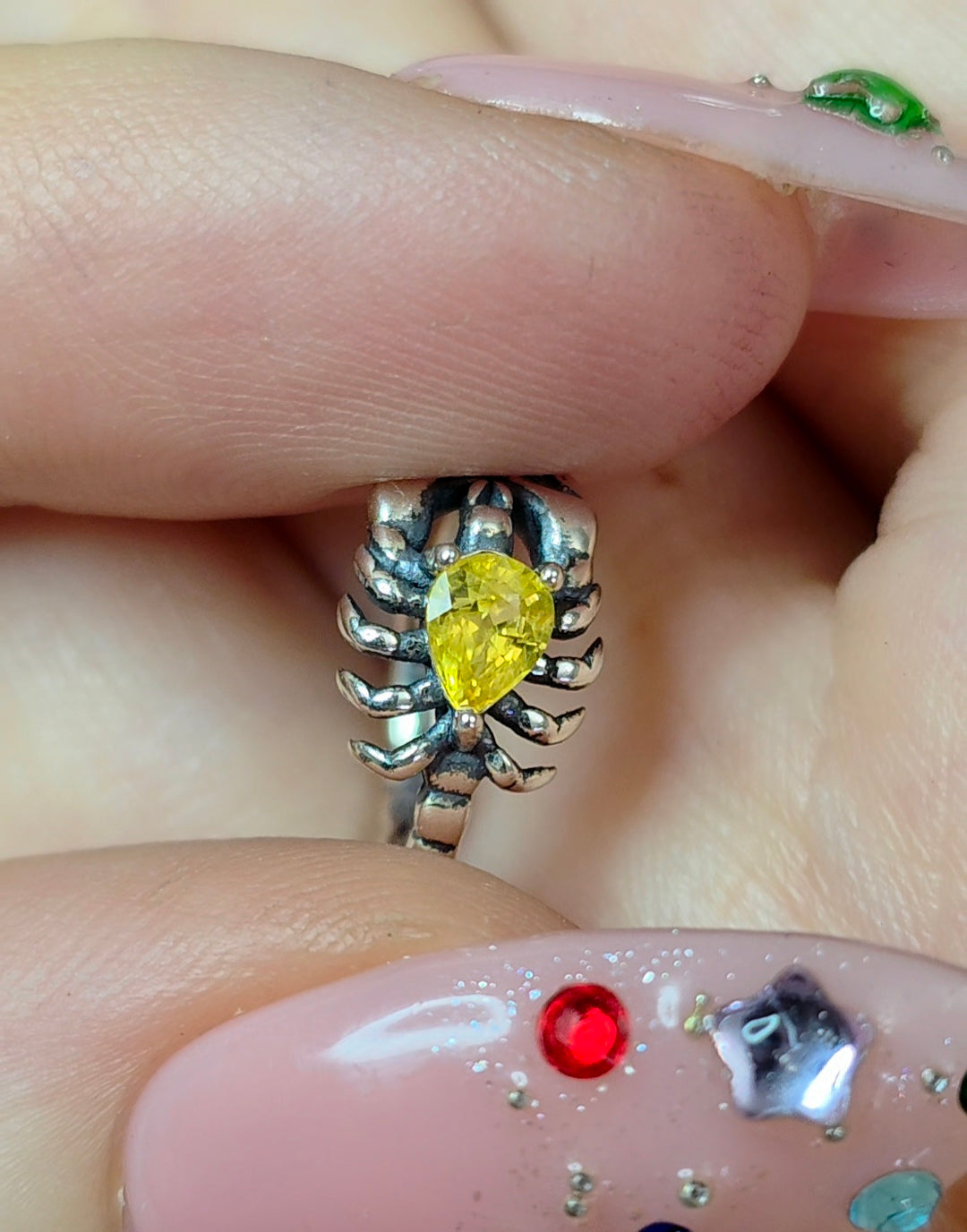 Yellow Sapphire Scorpion Hoop Earrings