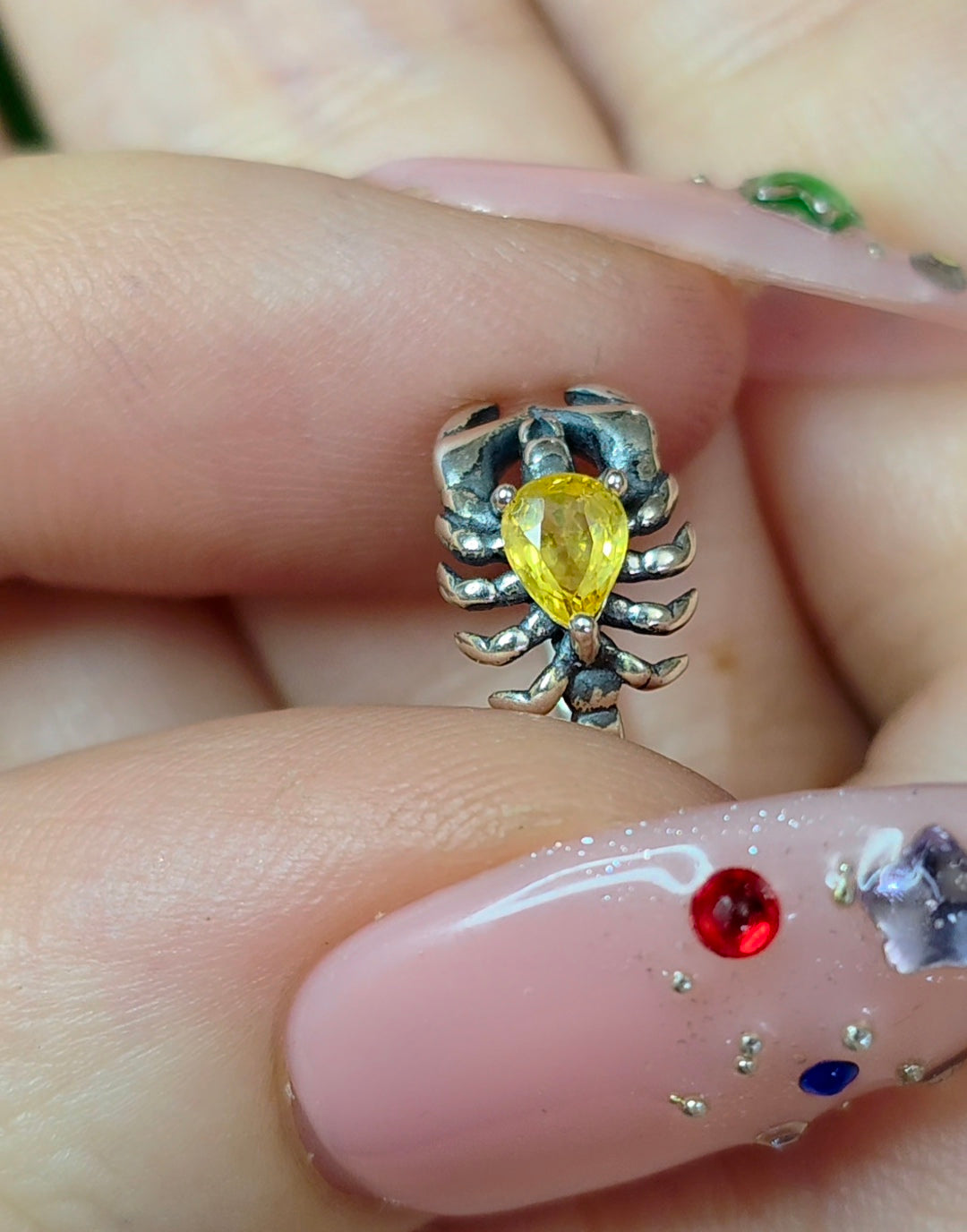 Yellow Sapphire Scorpion Hoop Earrings