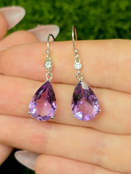 Amethyst Teardrop Earrings