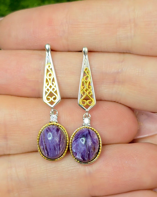 Charoite Earrings B