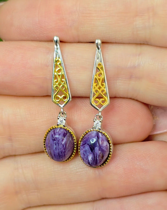 Charoite Earrings B