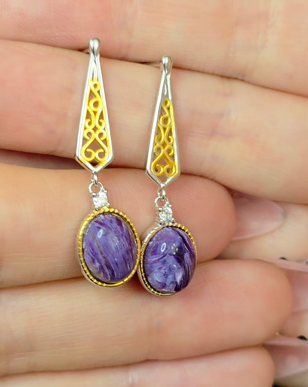 Charoite Earrings B