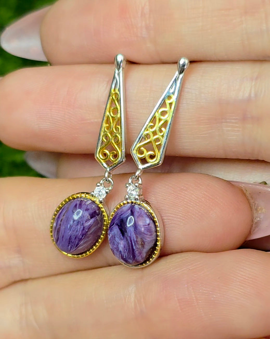Charoite Earrings B