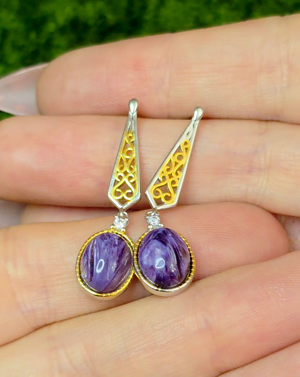 Charoite Earrings B
