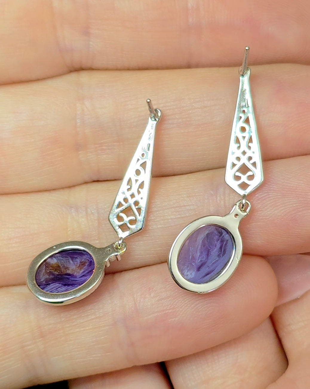 Charoite Earrings B