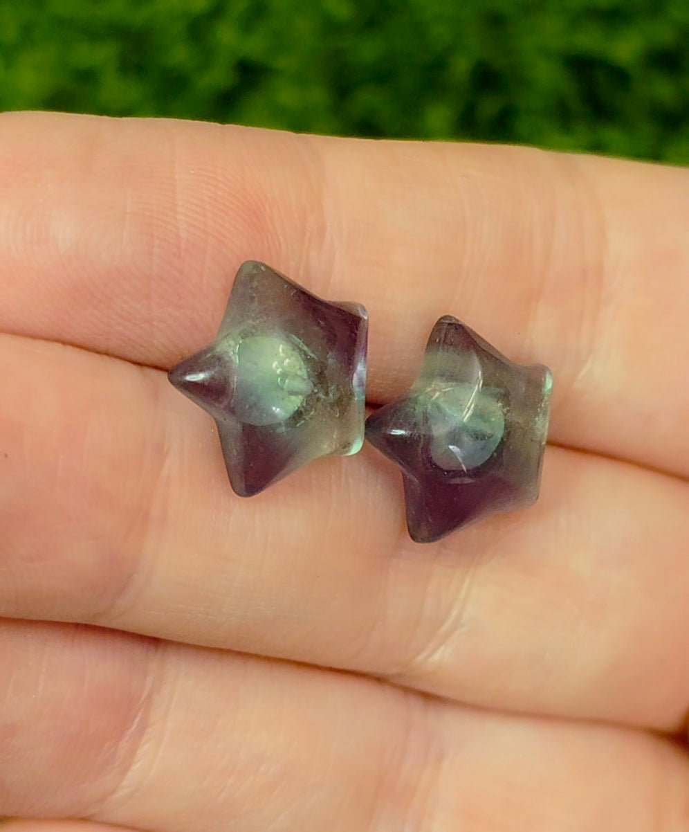Banded Fluorite Star Earrings