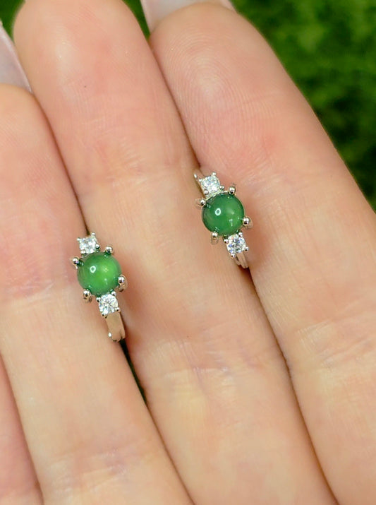 Jadeite Hoop Earrings A