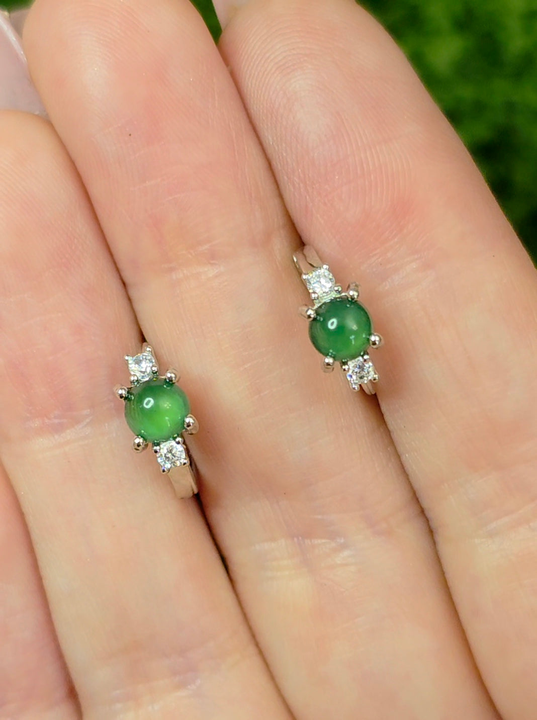Jadeite Hoop Earrings A