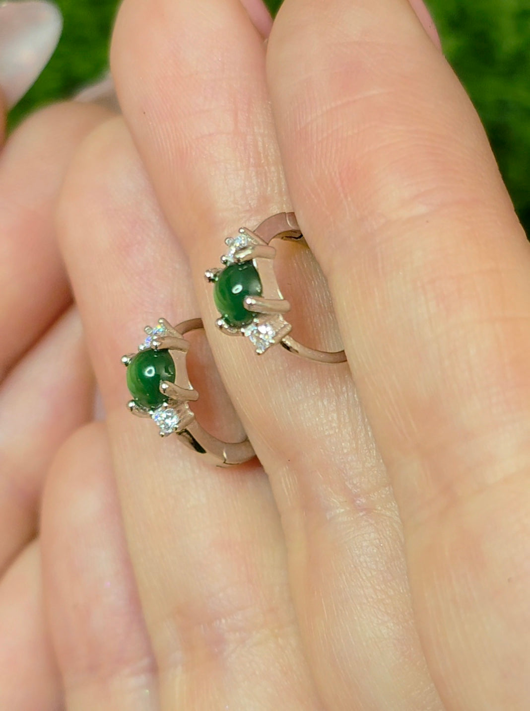 Jadeite Hoop Earrings A