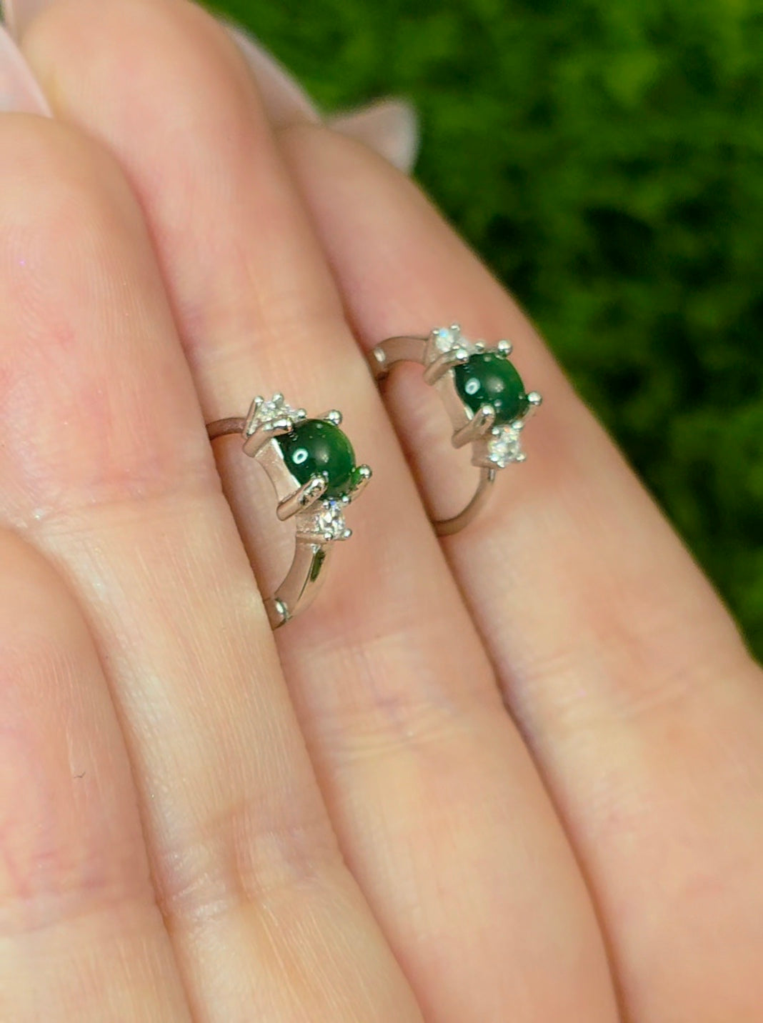 Jadeite Hoop Earrings A