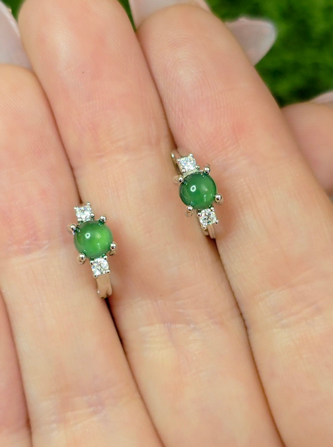 Jadeite Hoop Earrings A