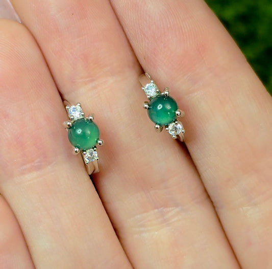 Jadeite Hoop Earrings B