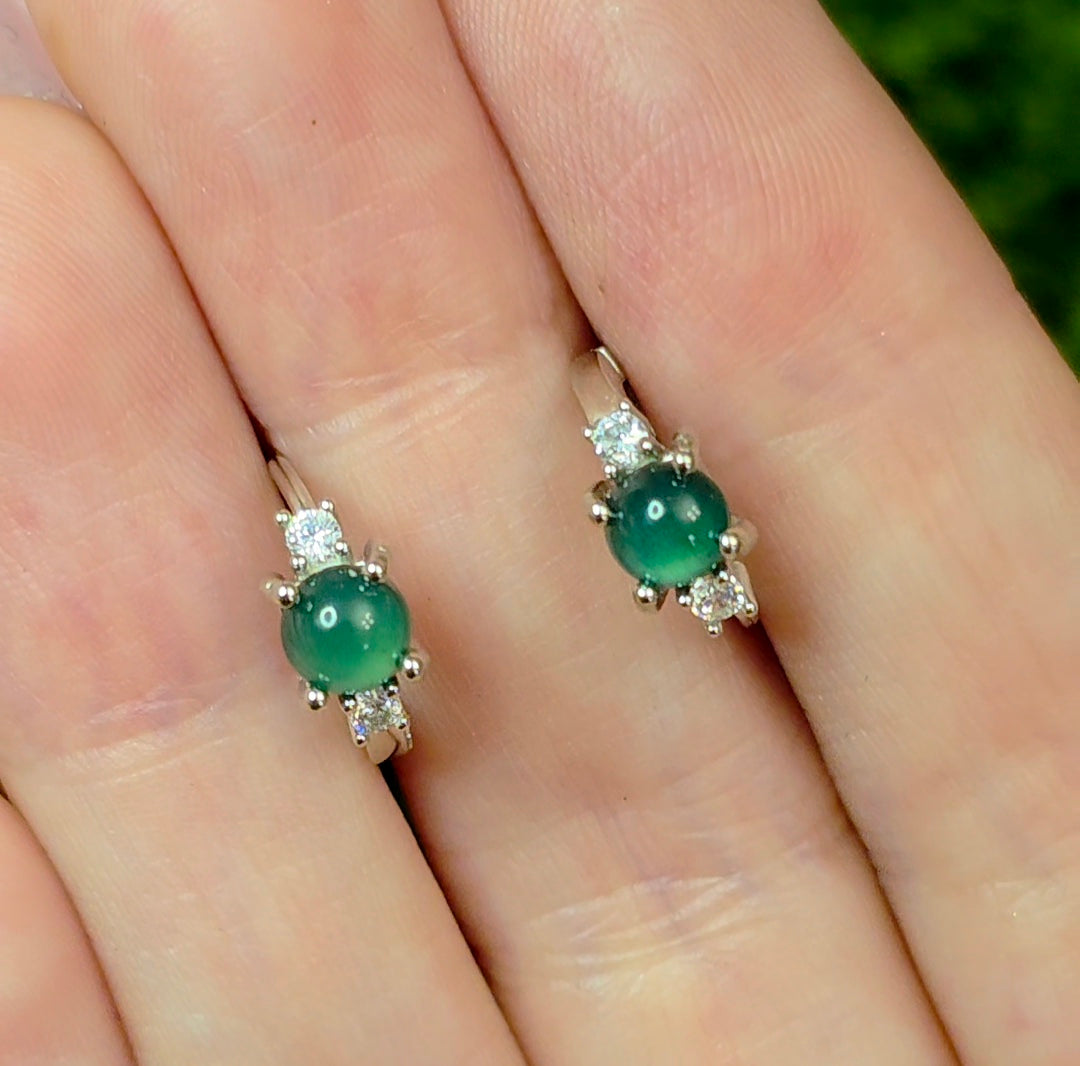 Jadeite Hoop Earrings B