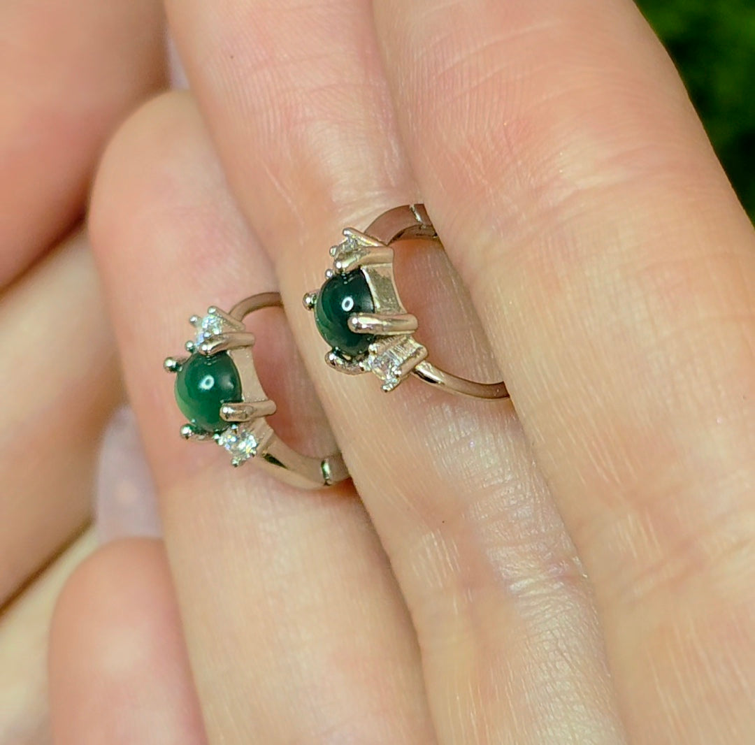 Jadeite Hoop Earrings B