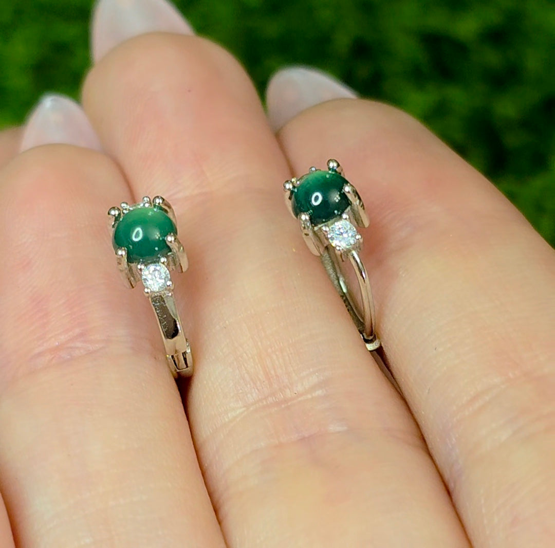 Jadeite Hoop Earrings B
