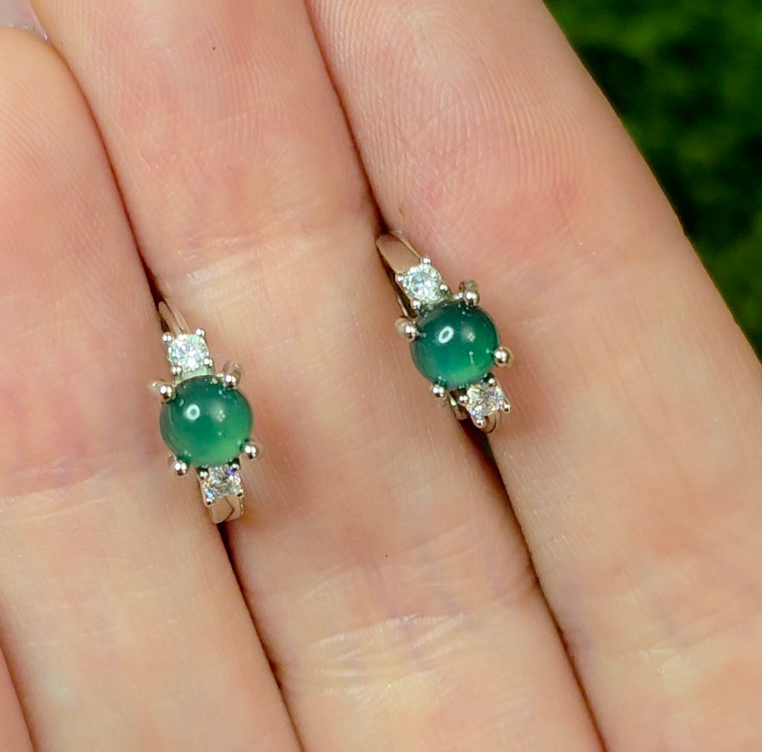 Jadeite Hoop Earrings B