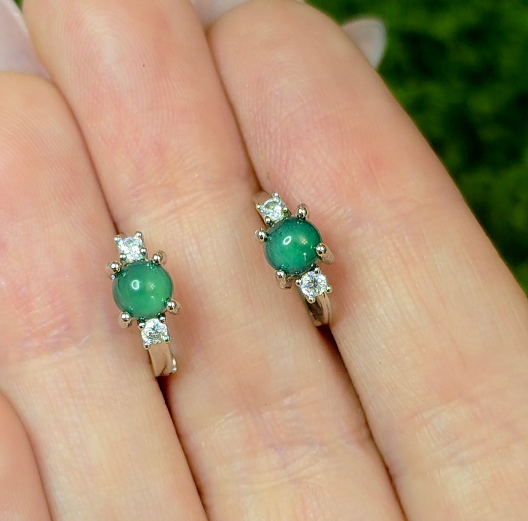 Jadeite Hoop Earrings B