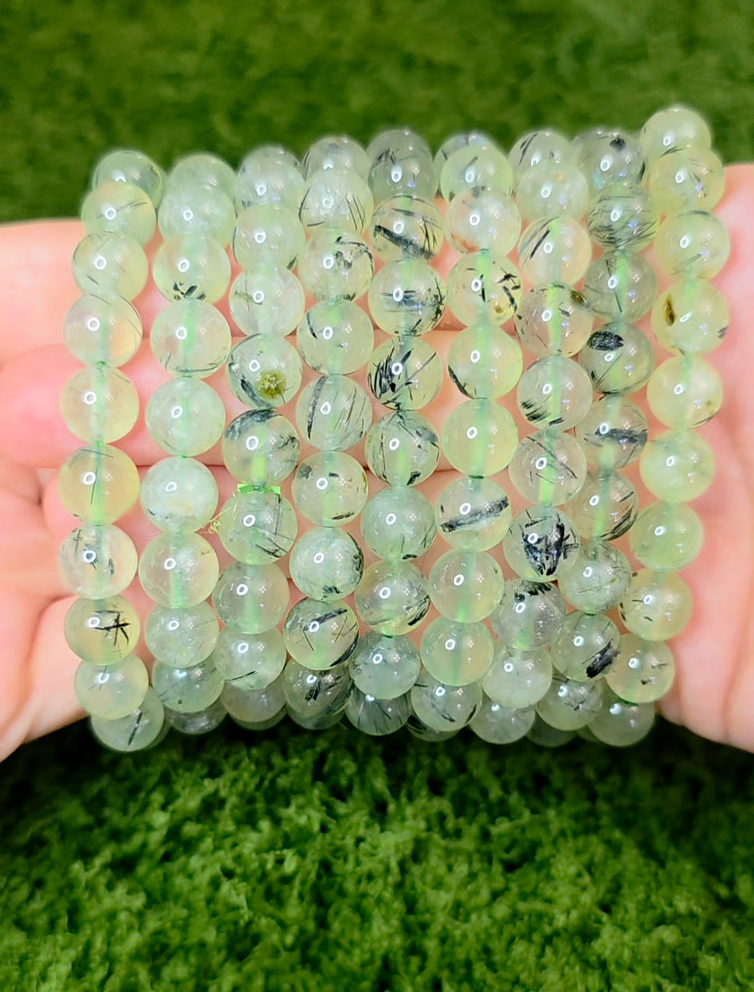 9mm Prehnite Stretch Bracelet