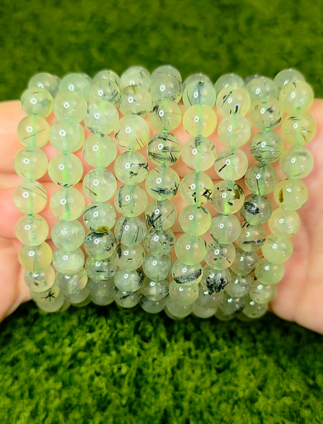 9mm Prehnite Stretch Bracelet
