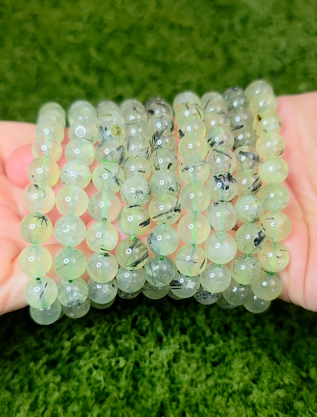 9mm Prehnite Stretch Bracelet