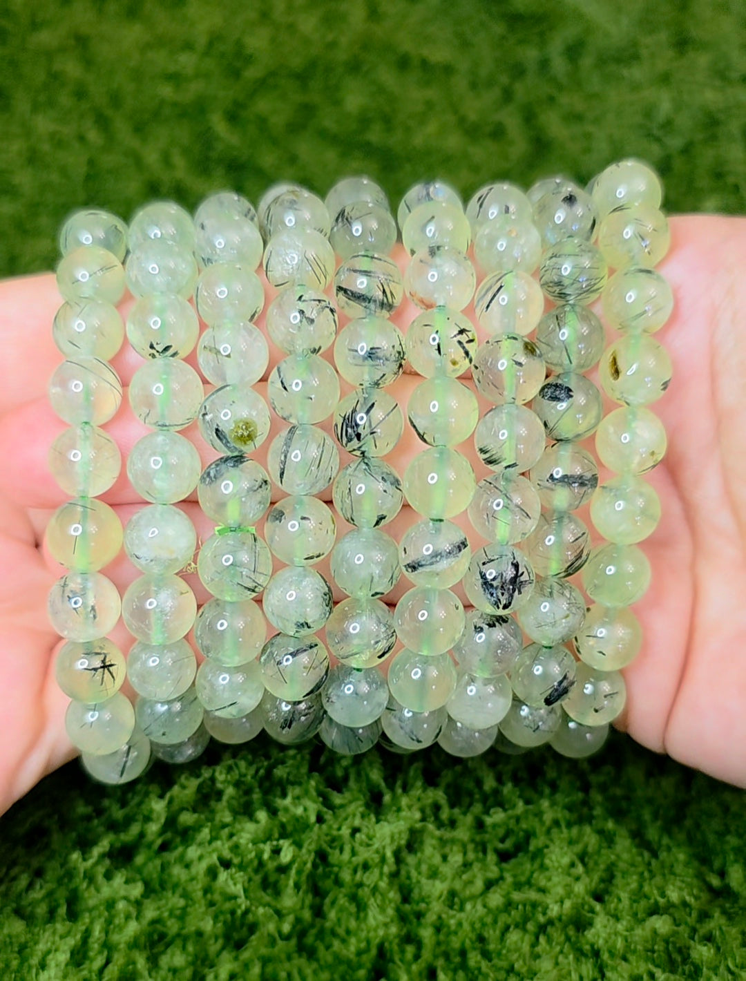 9mm Prehnite Stretch Bracelet