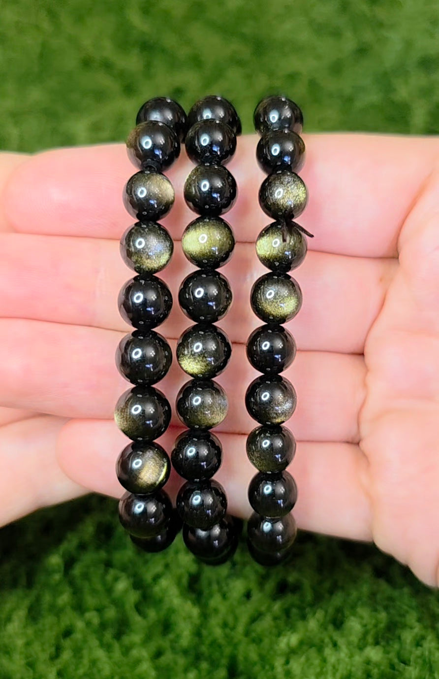 10mm Golden Obsidian Stretch Bracelet