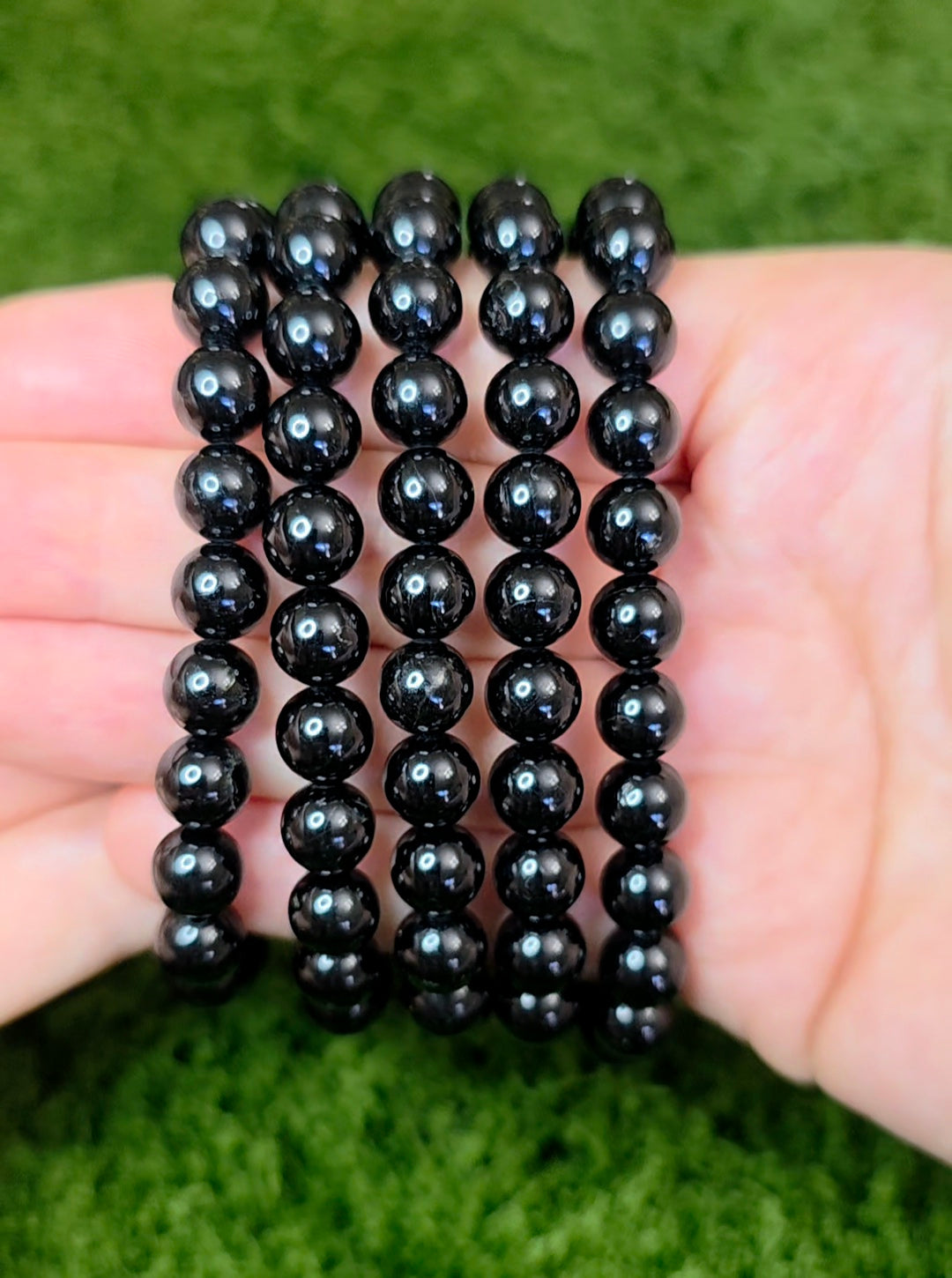 8mm Black Tourmaline Stretch Bracelet