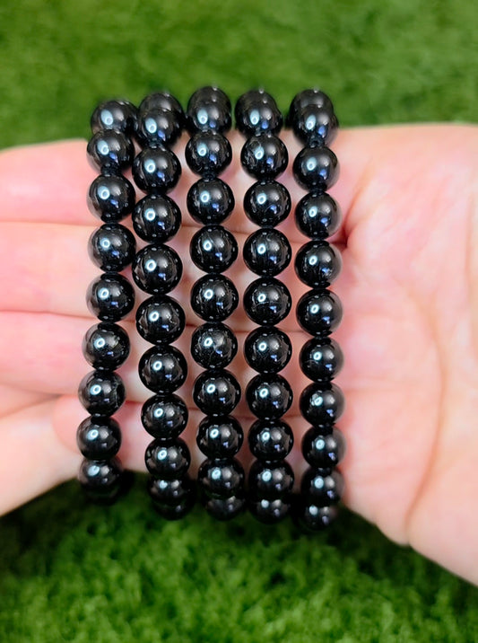 8mm Black Tourmaline Stretch Bracelet
