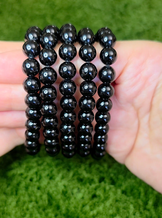 8mm Black Tourmaline Stretch Bracelet