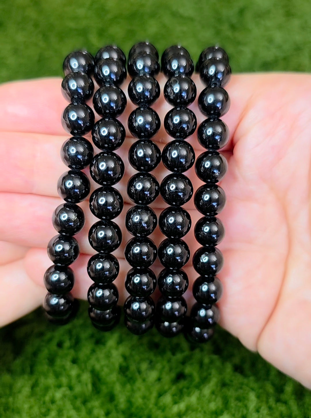 8mm Black Tourmaline Stretch Bracelet