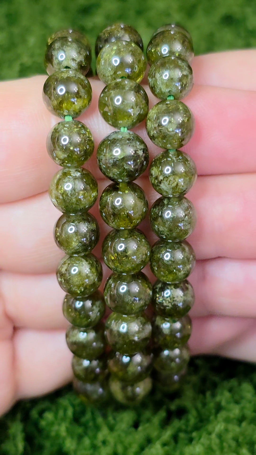 8mm Green Garnet Stretch Bracelet