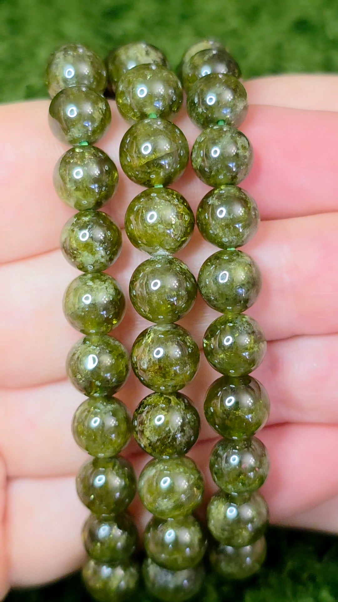 8mm Green Garnet Stretch Bracelet
