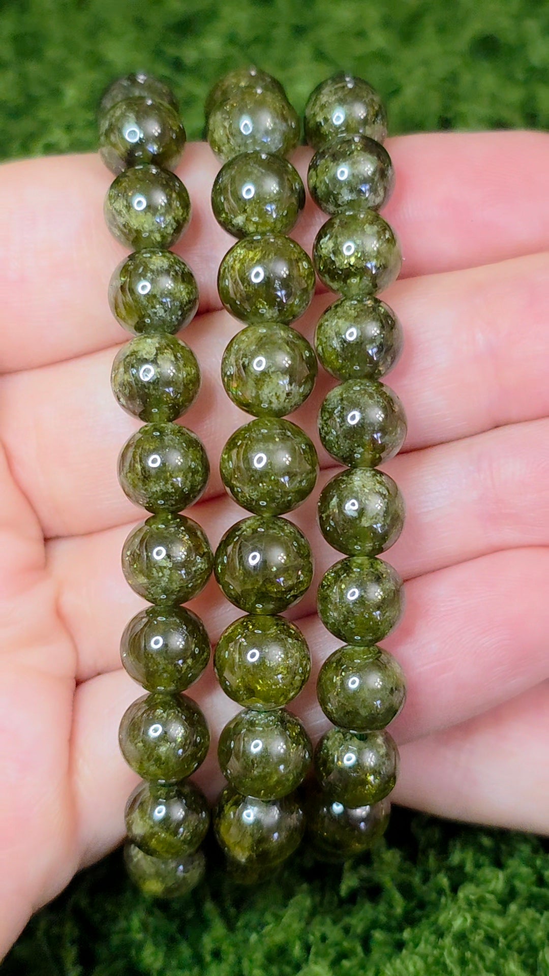 8mm Green Garnet Stretch Bracelet