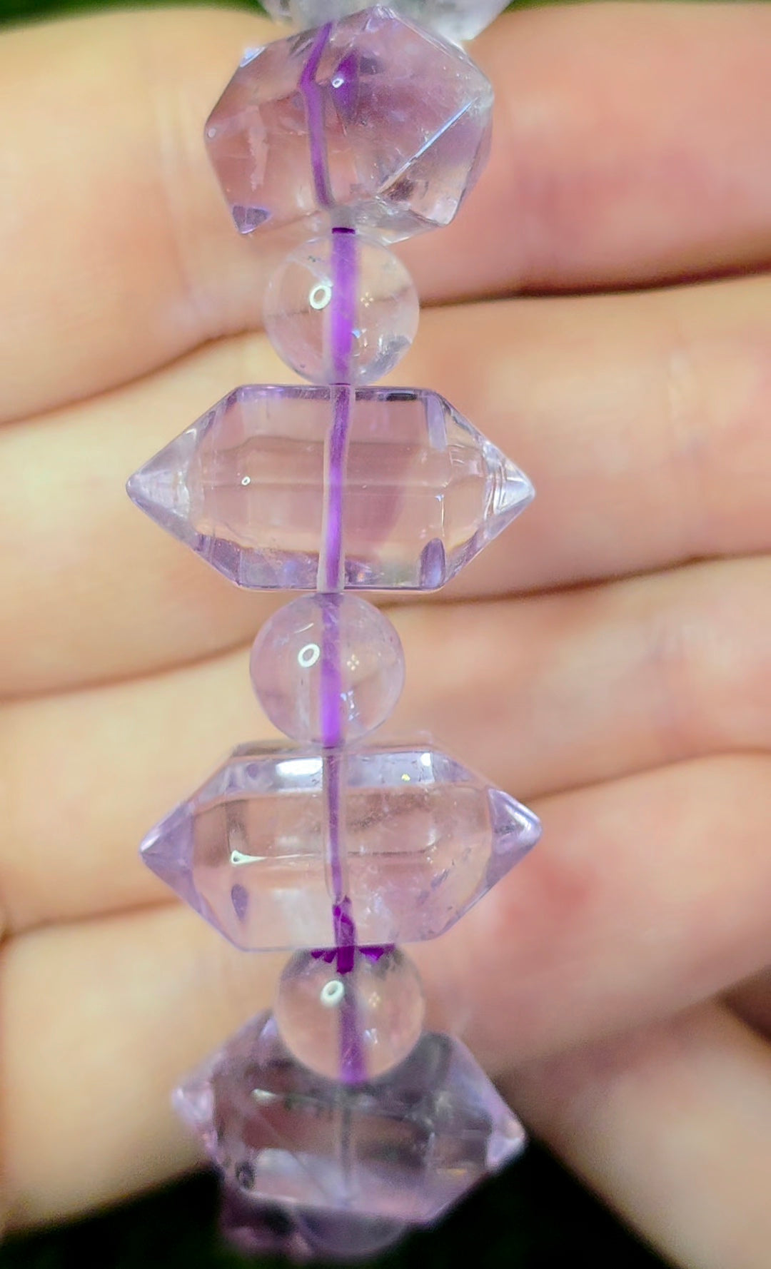 Amethyst Double Point Stretch Bracelet