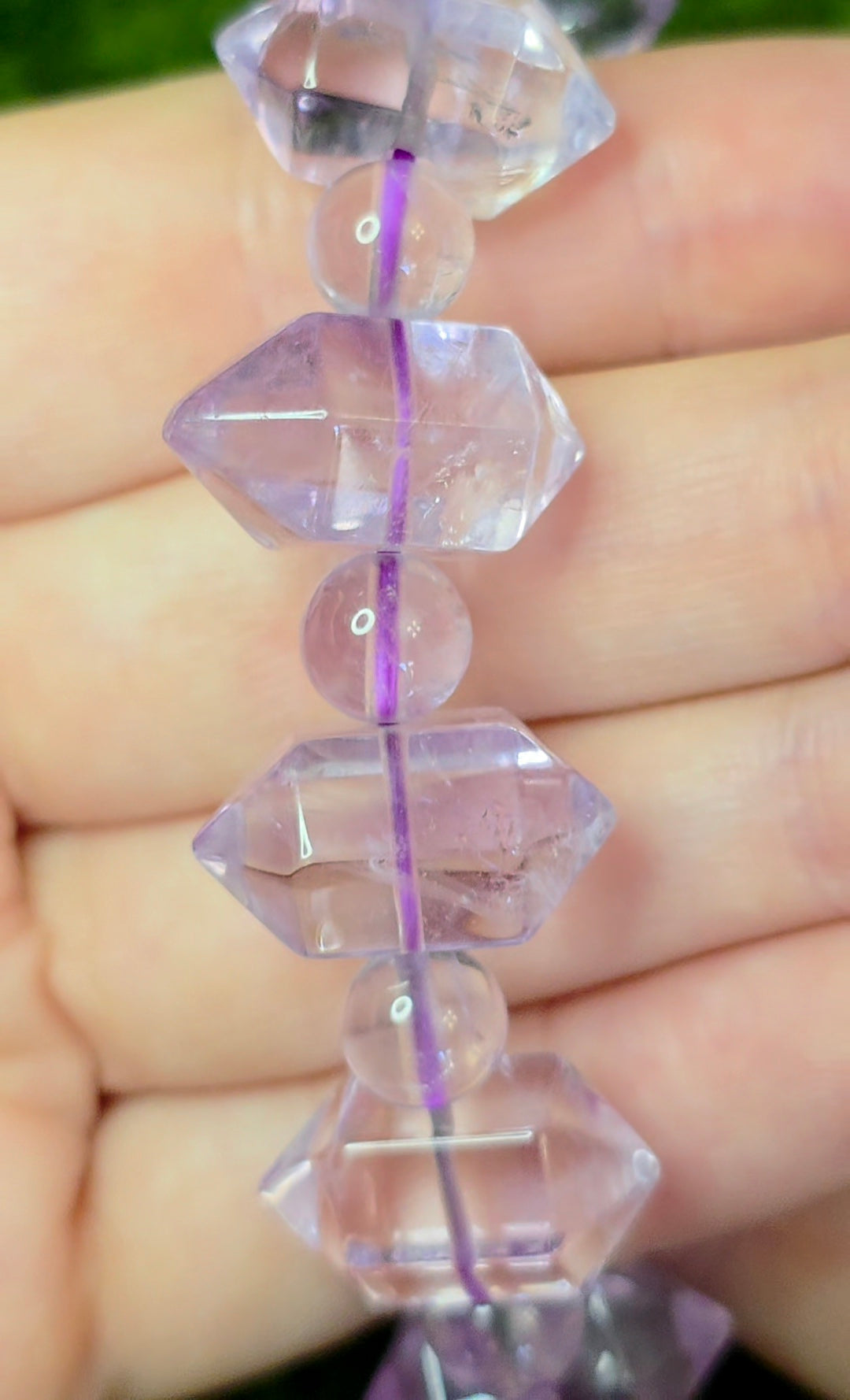 Amethyst Double Point Stretch Bracelet