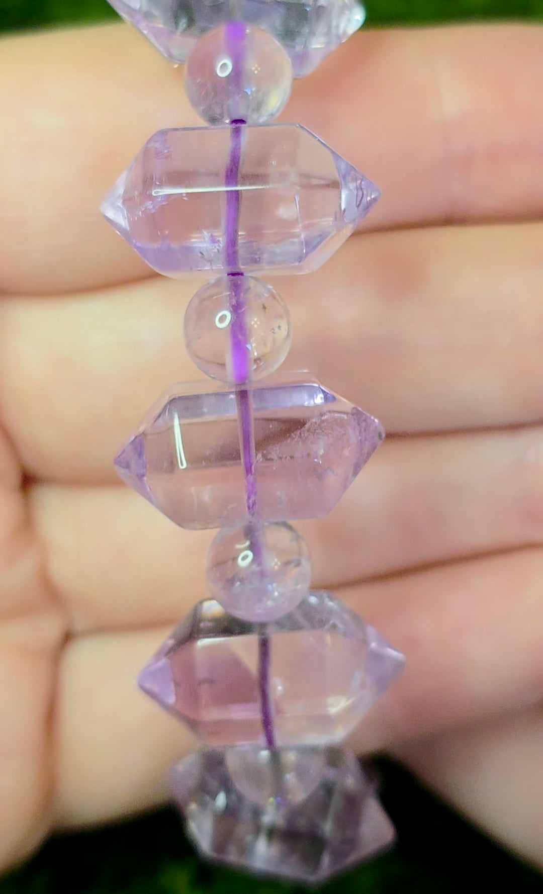 Amethyst Double Point Stretch Bracelet