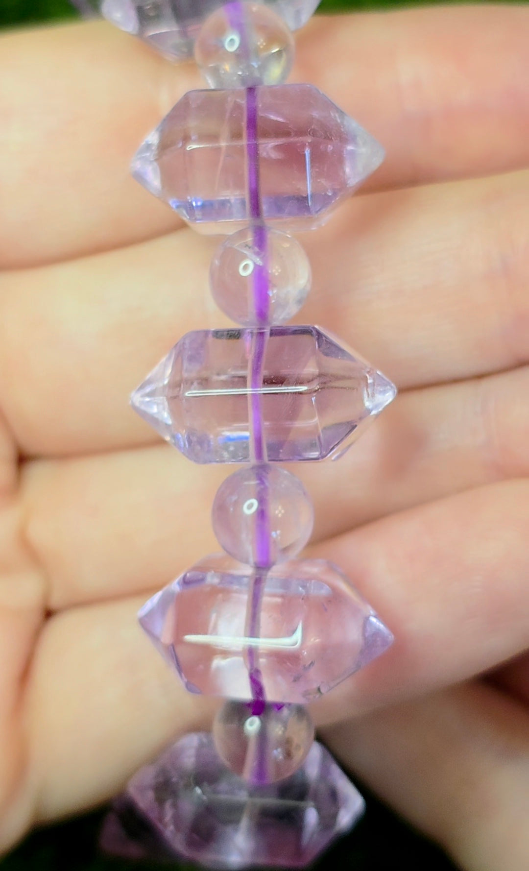 Amethyst Double Point Stretch Bracelet