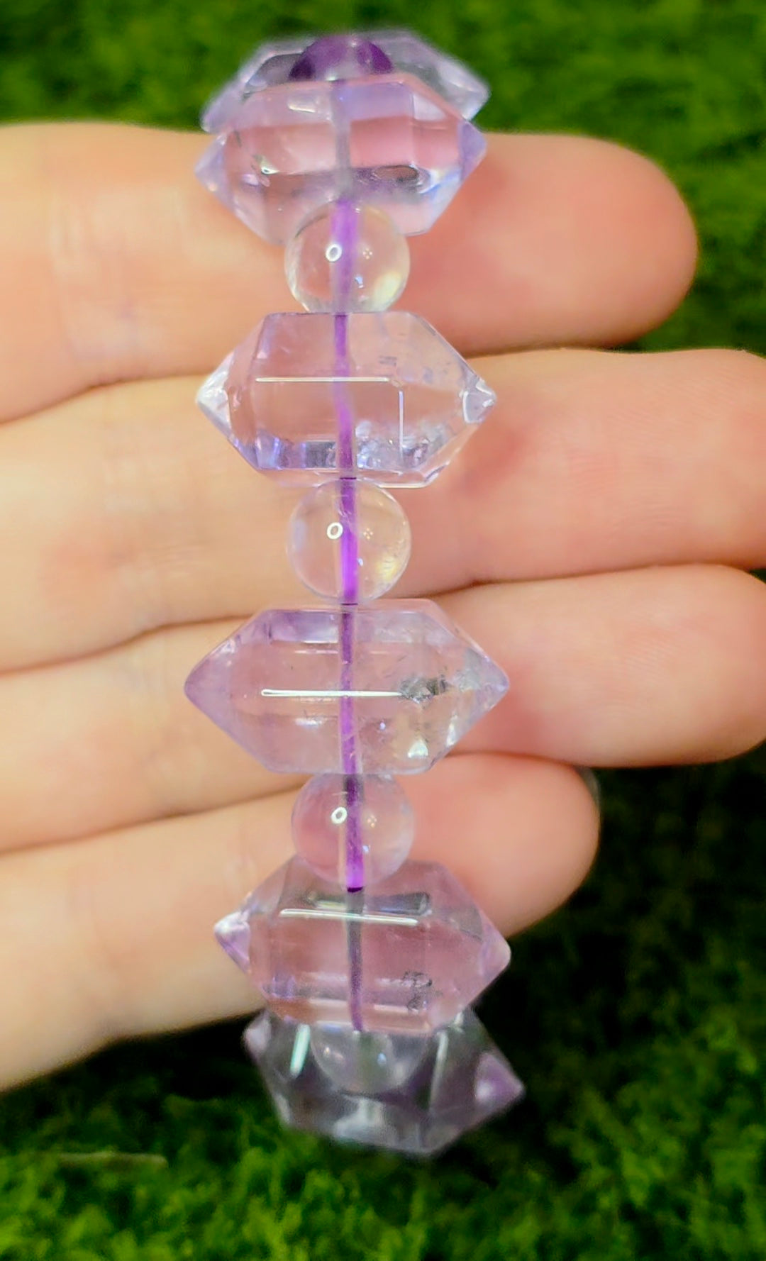 Amethyst Double Point Stretch Bracelet