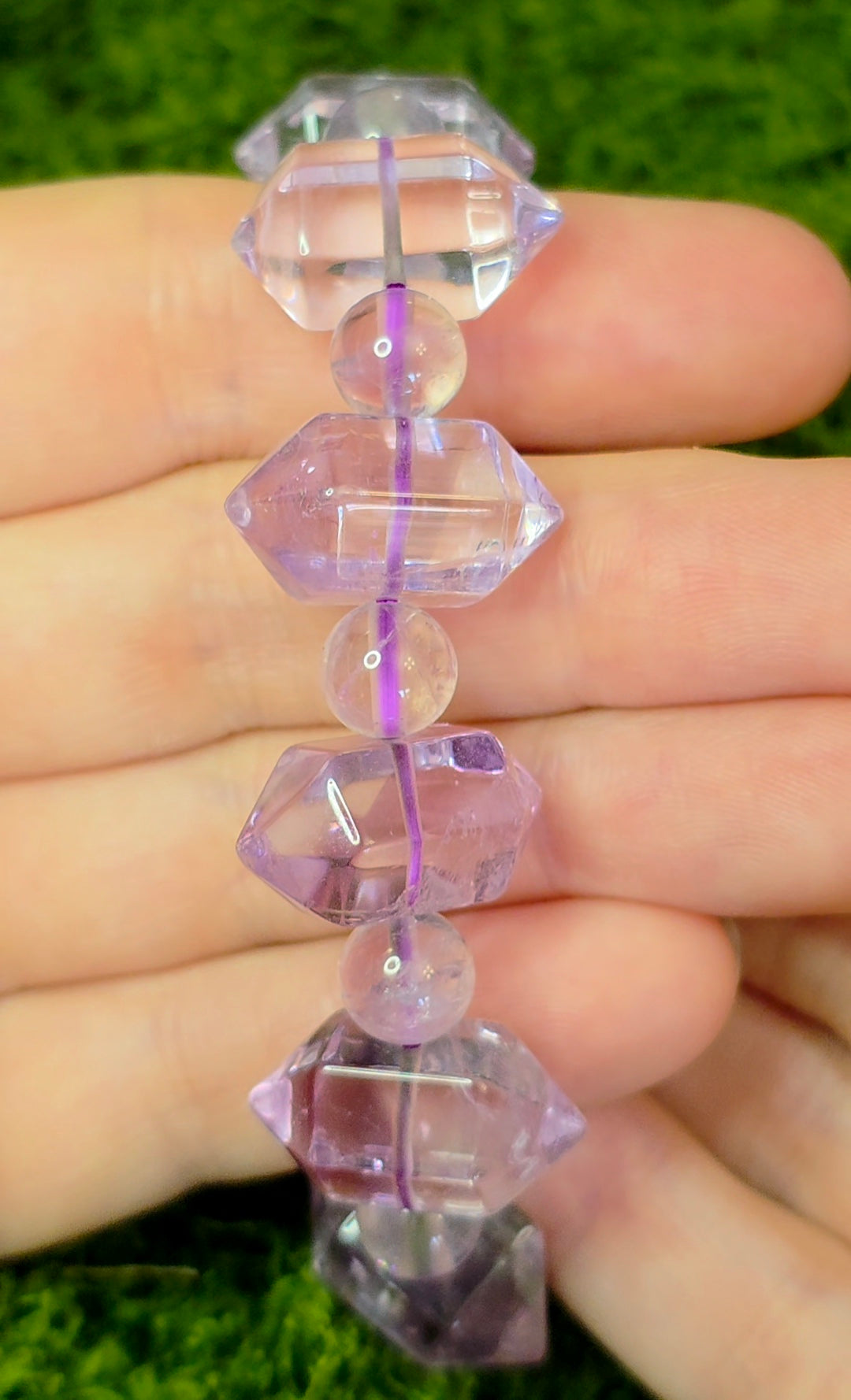 Amethyst Double Point Stretch Bracelet