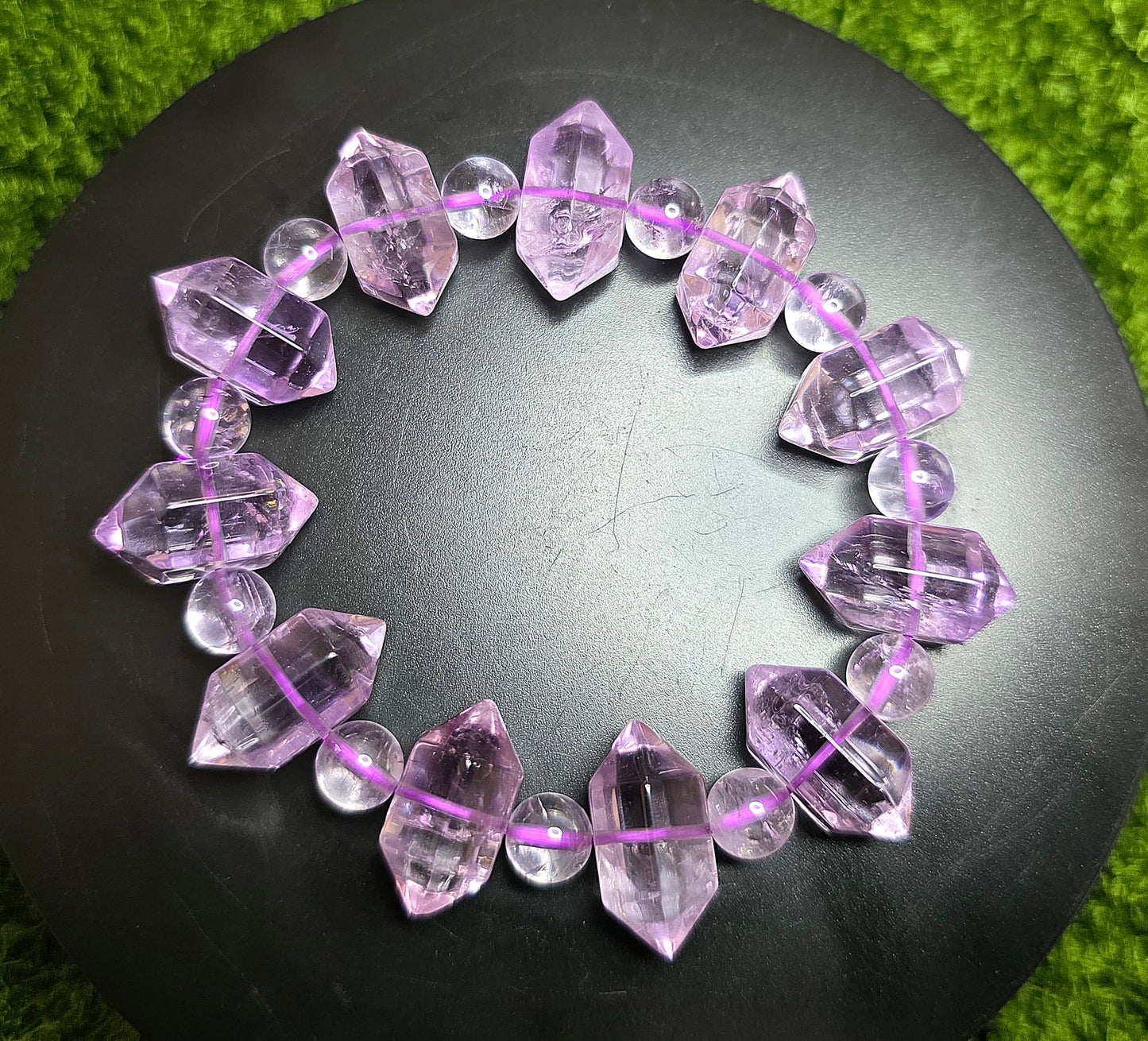 Amethyst Double Point Stretch Bracelet