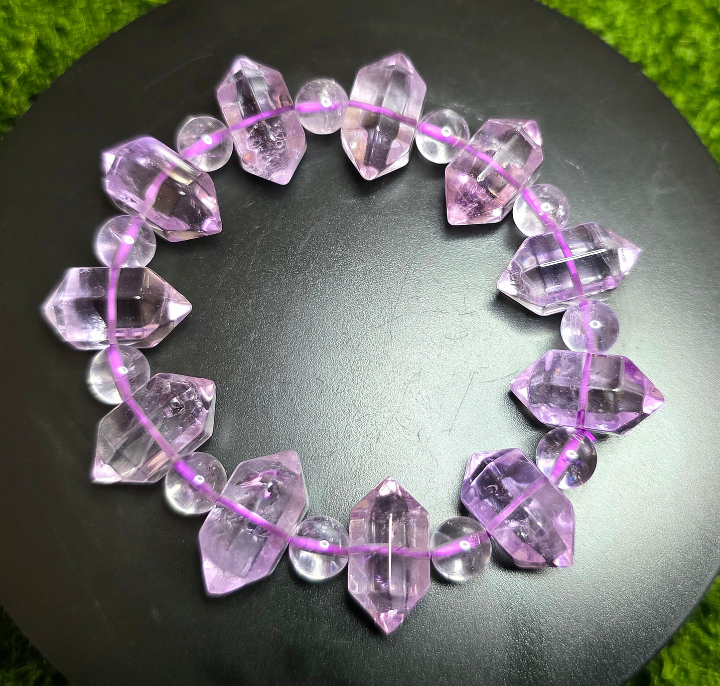 Amethyst Double Point Stretch Bracelet